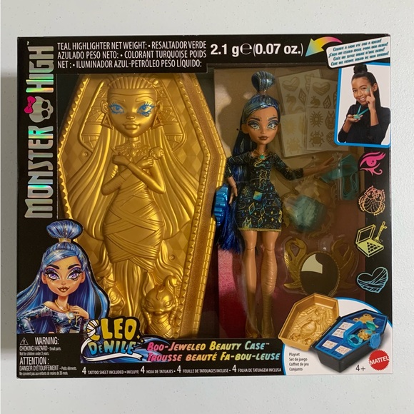 Monster High®: Cleo De Nile™ Doll with Boo-Jewelled Beauty Case Playset-New - Picture 5 of 8